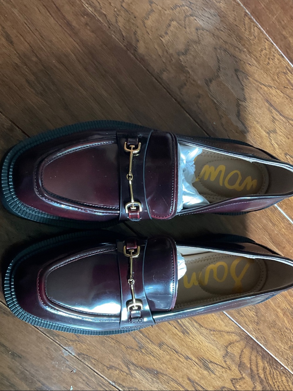 Sam Edelman Men's Burgundy Patent Leather Bit Loafers